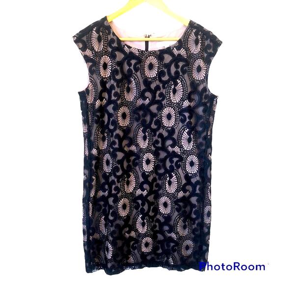 Loft Black Lace Sheath Dress Womens 6 Coquette Floral Cocktail Whimsigoth Mini - Picture 1 of 6
